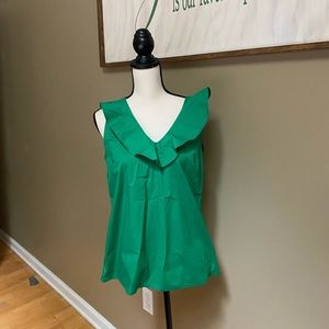 J.Crew Sleeveless Ruffle Blouse SZ 6
